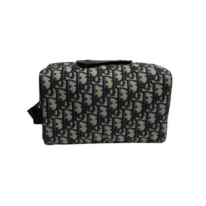 Brand New DIOR Oblique Jacquard Lingot 22 Pouch Navy Beige