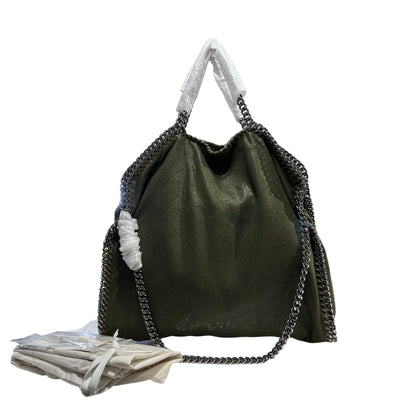 Used STELLA MCCARTNEY Solid Shaggy Deer Falabella Tote Bag Green Olive