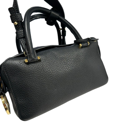 Used DELVAUX Leather Cool Box Handbag Black