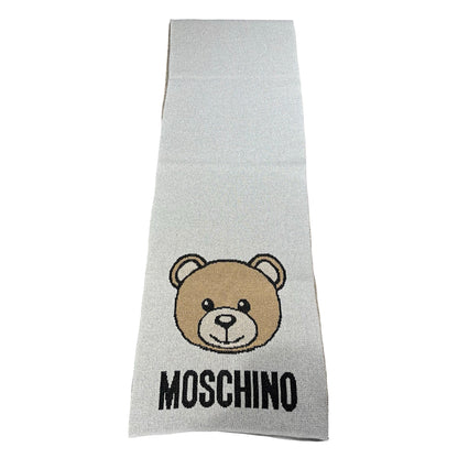 New MOSCHINO Teddy Shining Scarf Scarf Grey