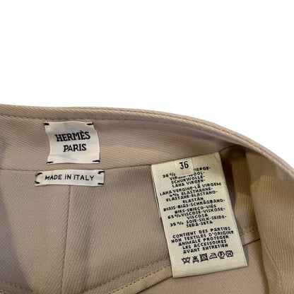 HERMES Virgin Wool Pants Light Grey