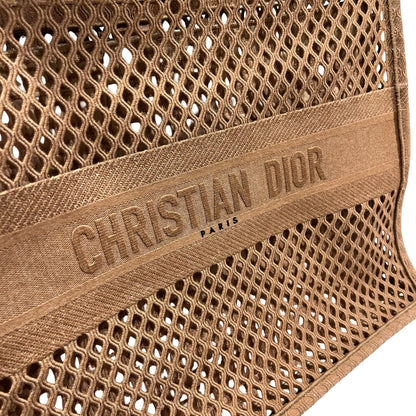 Used DIOR Mesh Embroidery Book Tote Tote Bag Pink Beige
