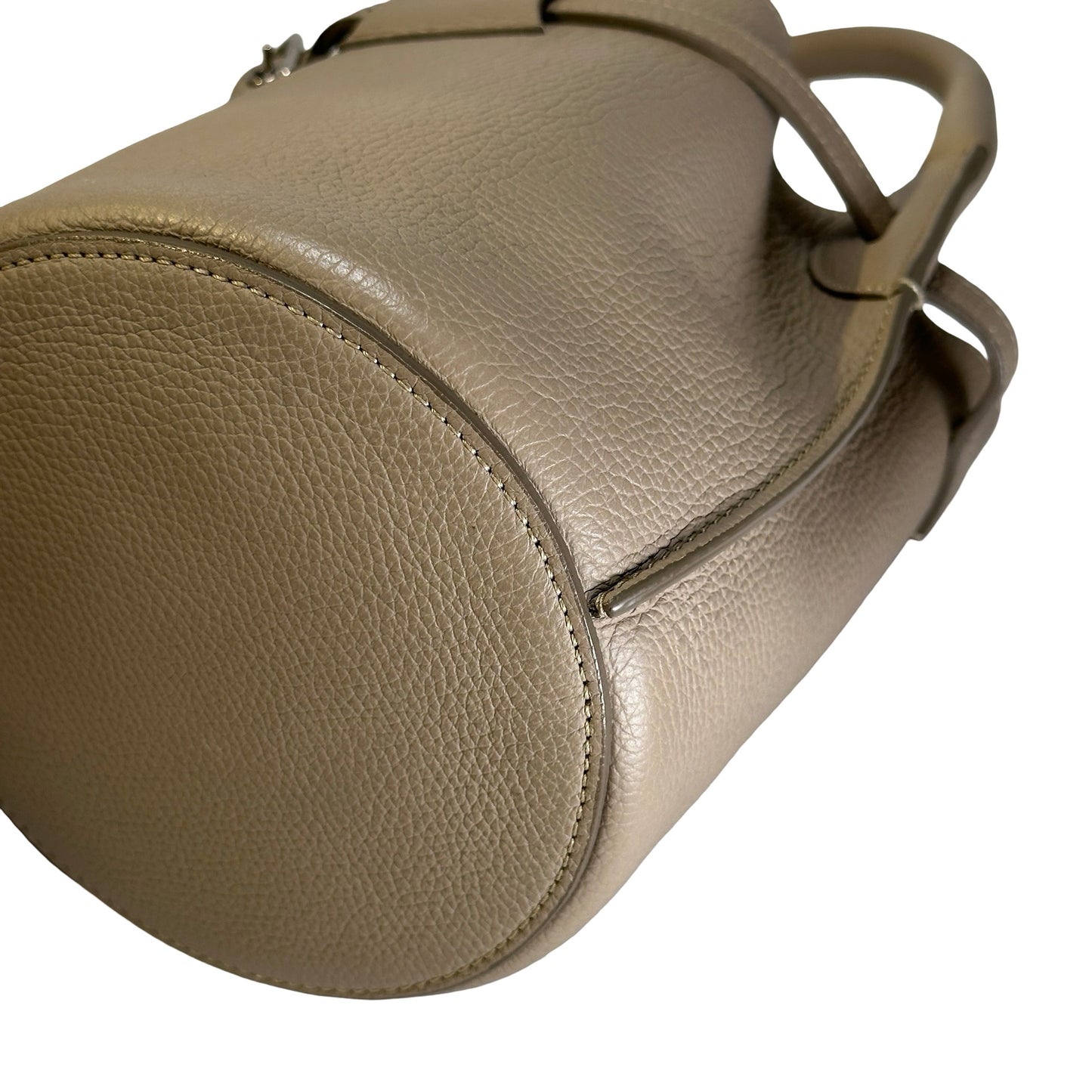 Used CELINE Grained Calfskin Big Bag Bucket Bucket Bag Taupe