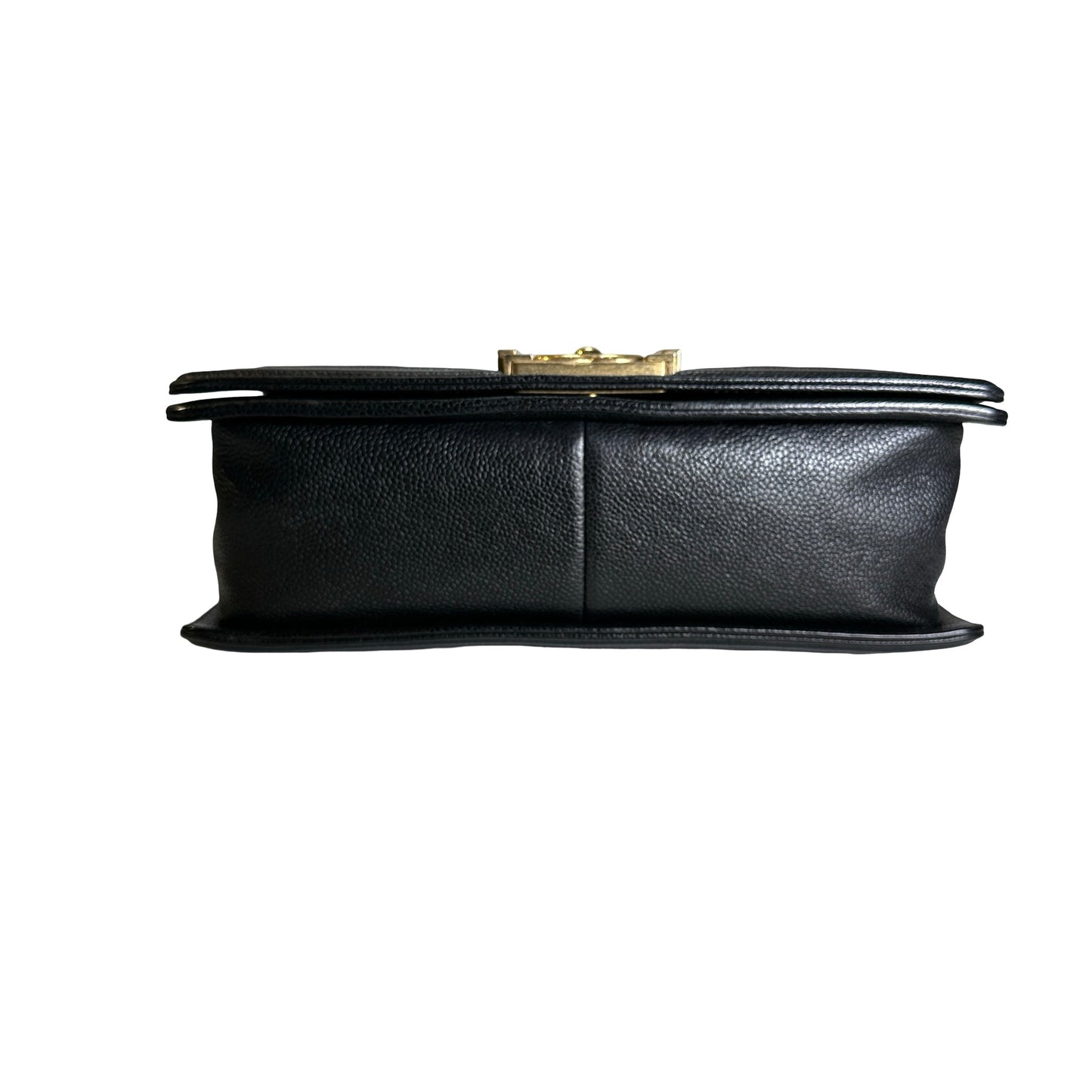 Used CHANEL Caviar Quilted Boy Chain Shoulder Bag Black