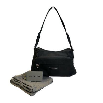 Used BALENCIAGA Nylon Explorer Shoulder Bag Black