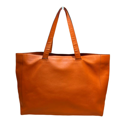 Used LOEWE Calfskin Leather Tote Bag Orange GHW