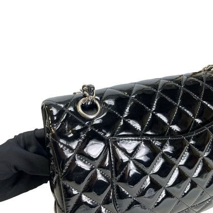 Used CHANEL Pantent CF 25 Cross body bag Black PHW