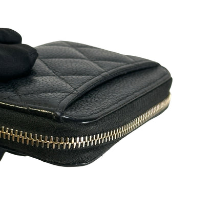 Used CHANEL Caviar Quilted Classic Zipped Coin Purse Coin Purse Black Gold hardware