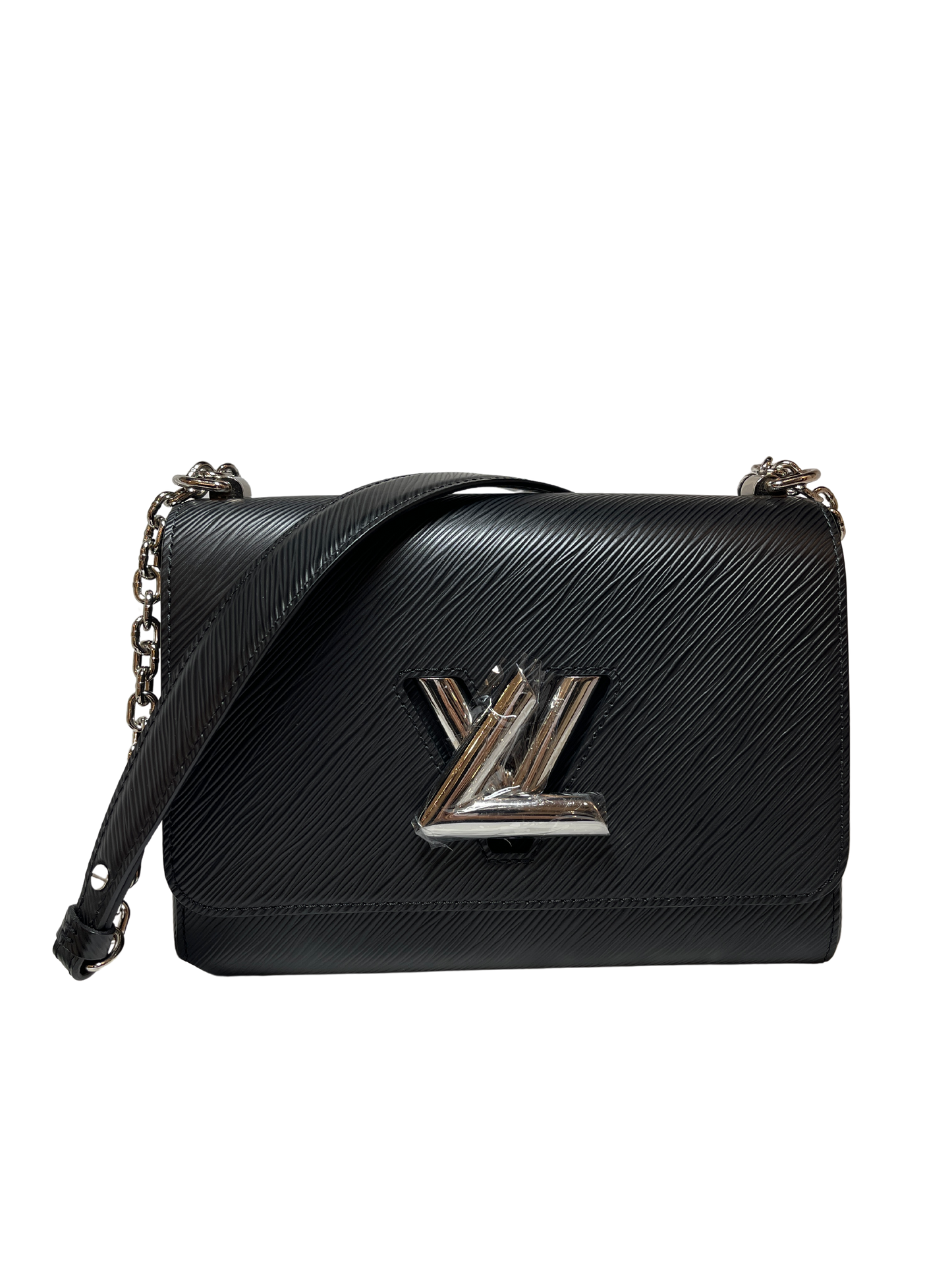 Used LOUIS VUITTON Canvas Twist Shoulder Bag Black PHW