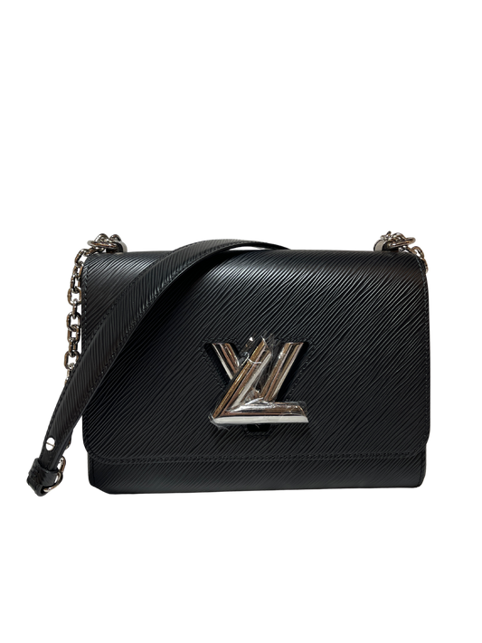 Used LOUIS VUITTON Canvas Twist Shoulder Bag Black PHW