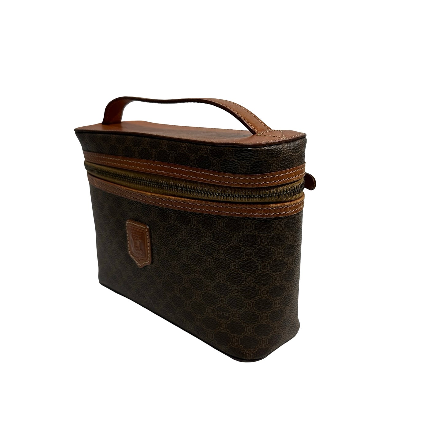 CELINE Macadam Macadam Canvas Bag Handbag Brown