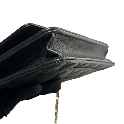 Used CHANEL Caviar Quilted WOC Wallet on chain Black GHW