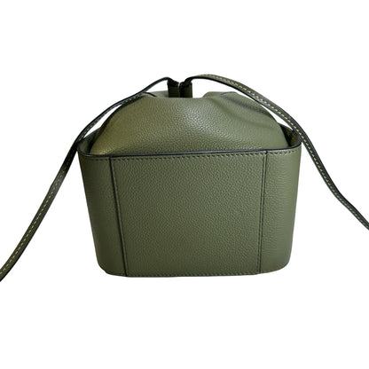 Used LOEWE Pebbled Calfskin Balloon Bag Bucket Bag Green Phw