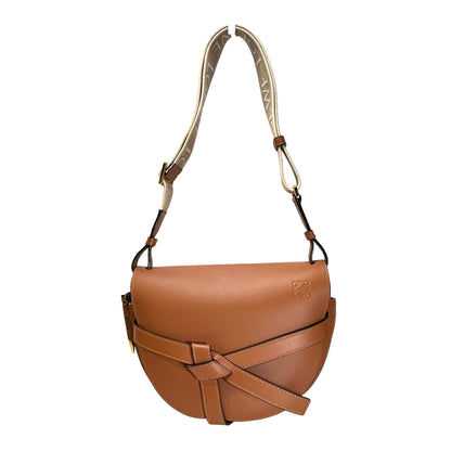 LOEWE Calfskin Leather Gate Cross Body Bag Tan Brown