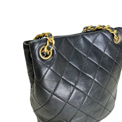 Used CHANEL Lambskin 23C Bucket Bag Black GHW