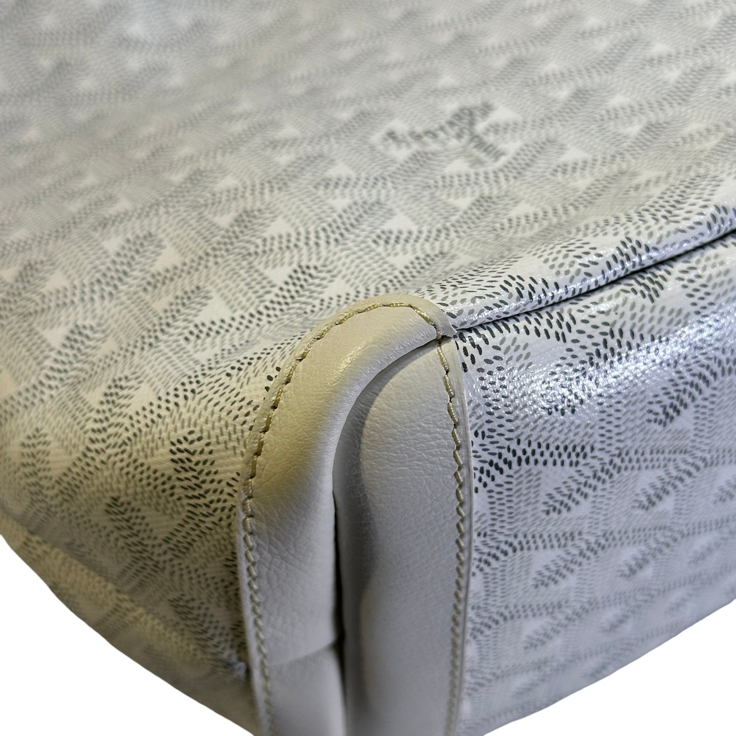 Used GOYARD Goyardine Artois Tote Bag White PHW