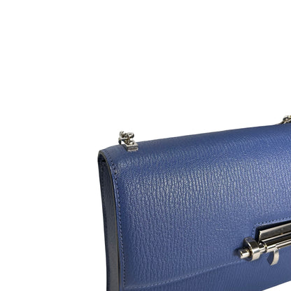 Used HERMES Epsom Verrou Crossbody Bag Blue Phw