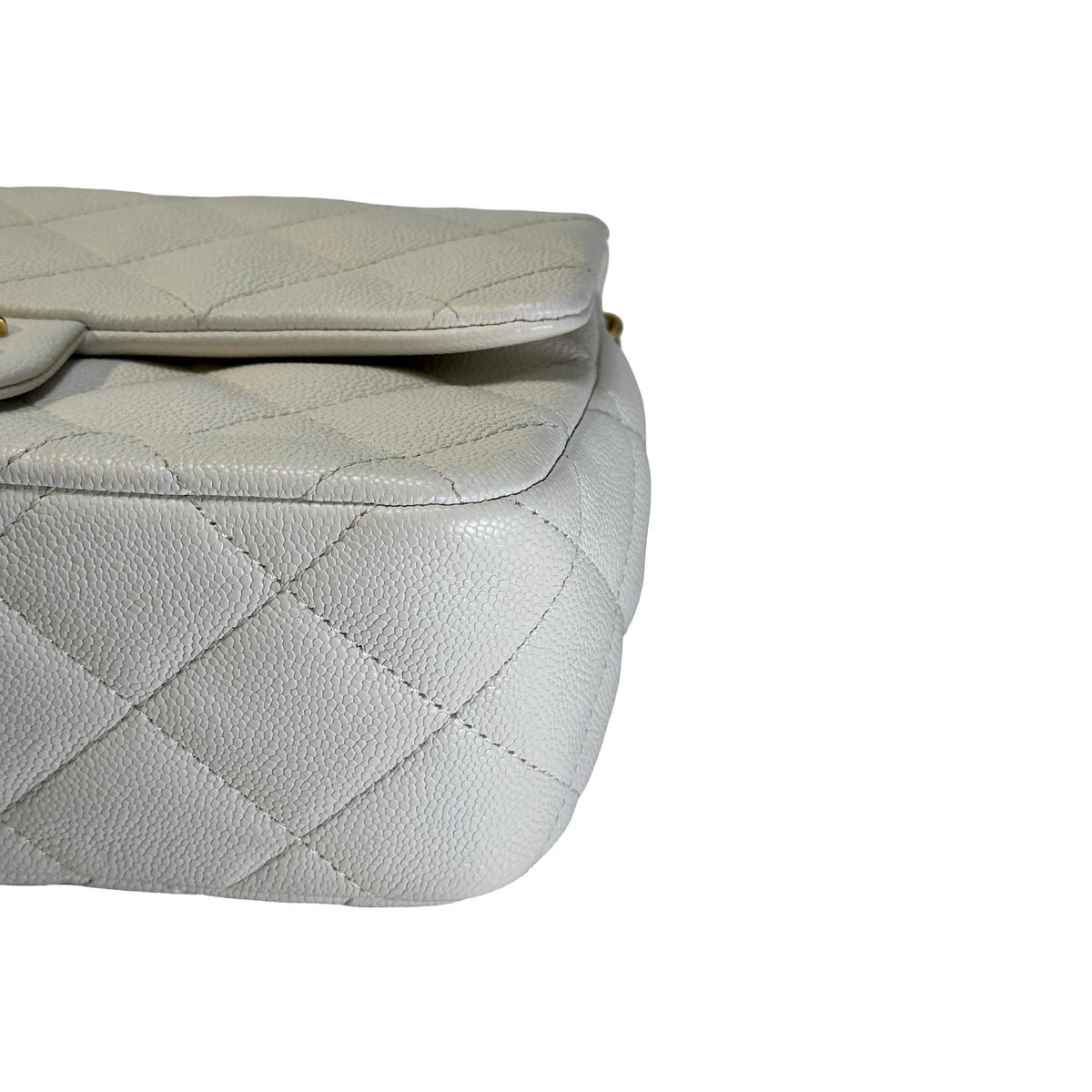 Used CHANEL Caviar Skin 23P Heart Crush Small Flap Bag Chain Shoulder Bag White GHW
