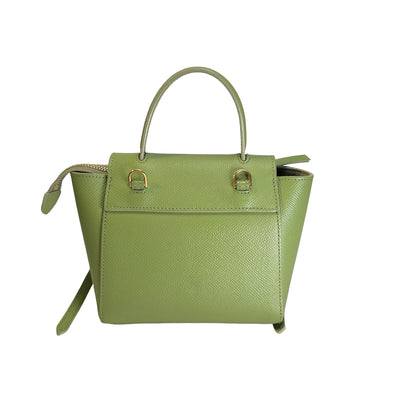 Used CELINE Grained Calfskin Pico Belt Bag Handbag Light Green