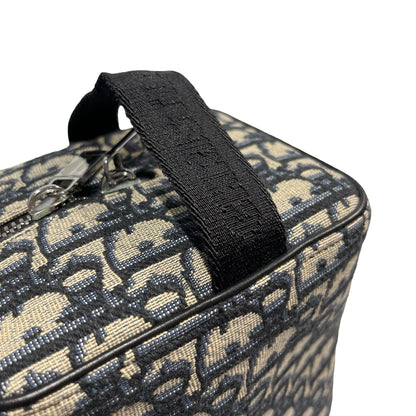 Brand New DIOR Oblique Jacquard Lingot 22 Pouch Navy Beige