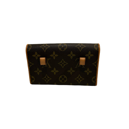 Used LOUIS VUITTON Monogram Canvas Pochette Florentine Belt bag Brown