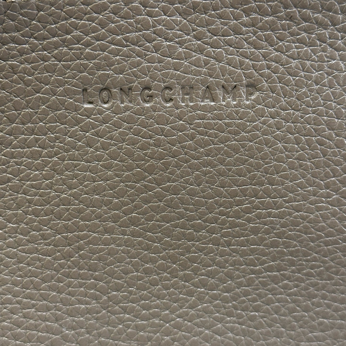 Used LONGCHAMP Pebbled Leather Le Foulonné Pouch Taupe PHW