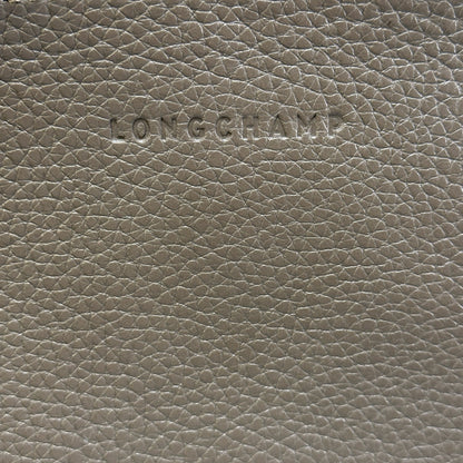 Used LONGCHAMP Pebbled Leather Le Foulonné Pouch Taupe PHW