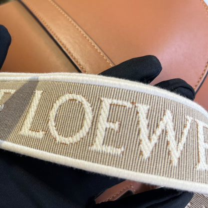 LOEWE Calfskin Leather Gate Cross Body Bag Tan Brown