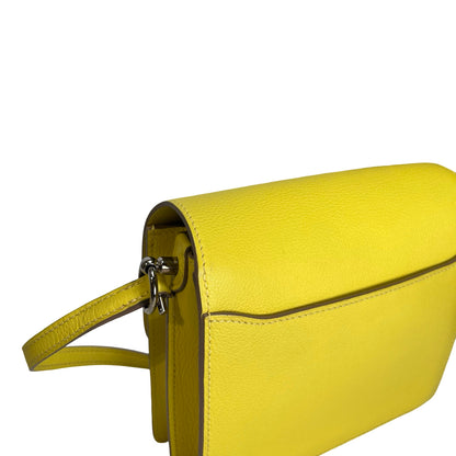Used HERMES Evercolor Roulis Shoulder Bag YELLOW PHW