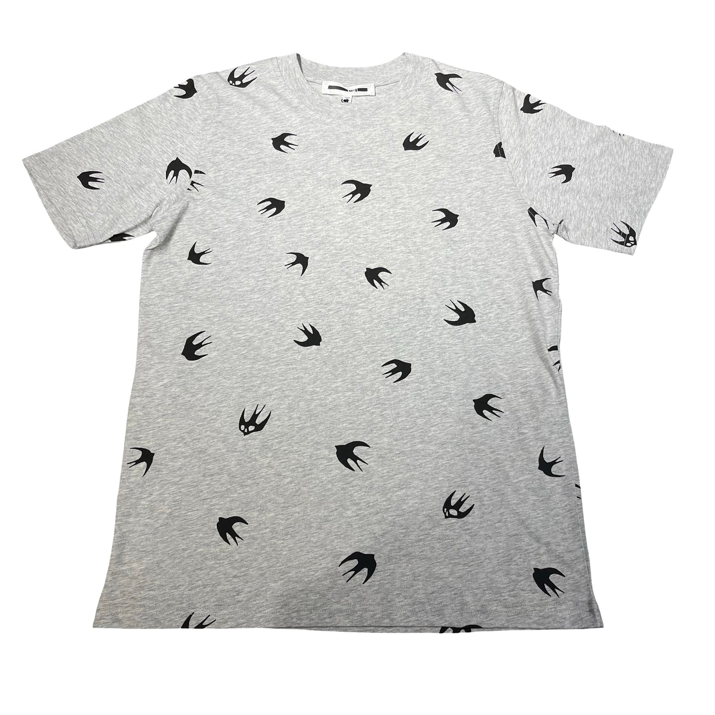 Used MOSCHINO Bird Print Tee Clothes Grey Black
