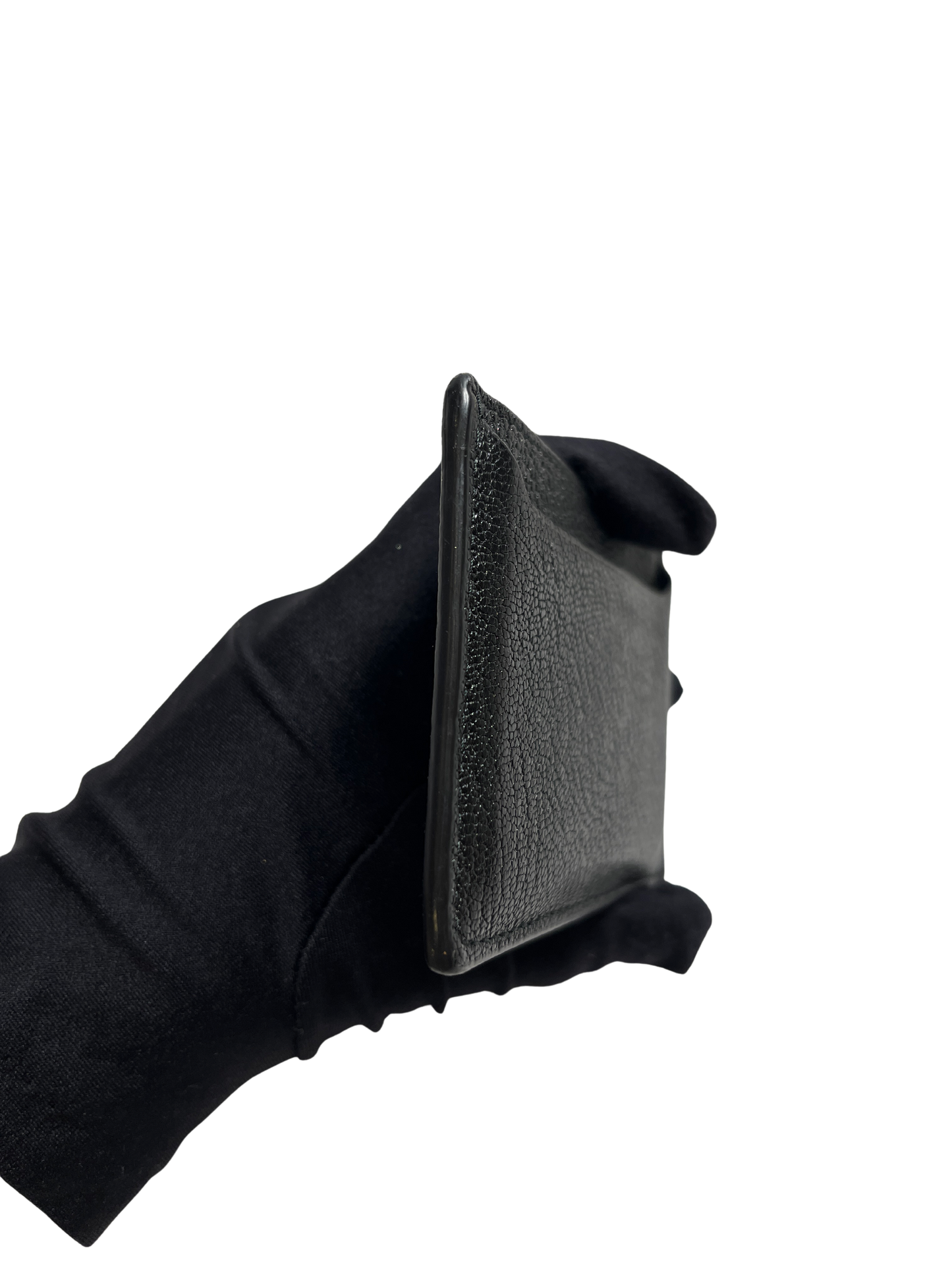 Used Miu Miu Calfskin Leather Card Holder Card Holder Black GHW