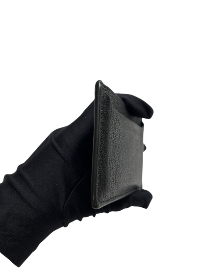 Used Miu Miu Calfskin Leather Card Holder Card Holder Black GHW