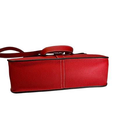 Used HERMES Clemence Halzan Shoulder Bag Red