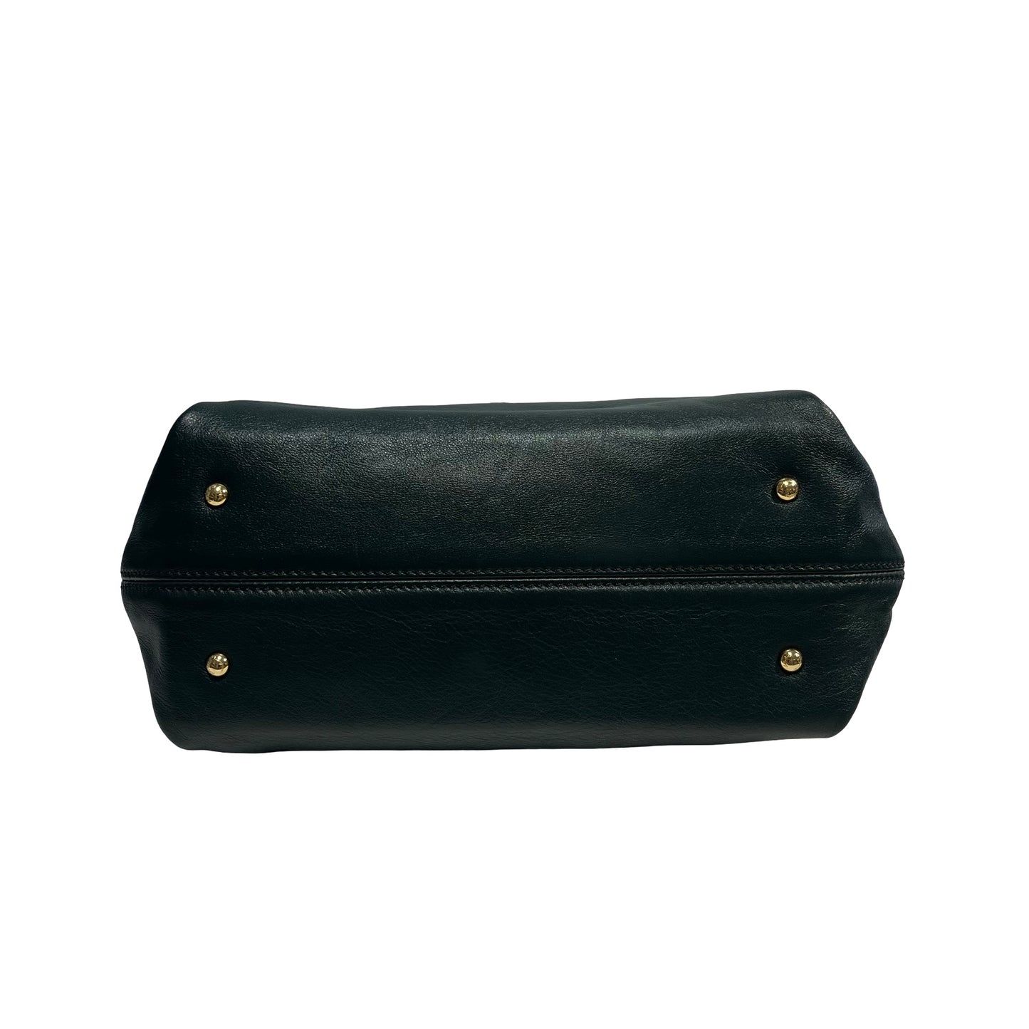 SALVATORE FERRAGAMO Leather Sofia Handbag Dark Green