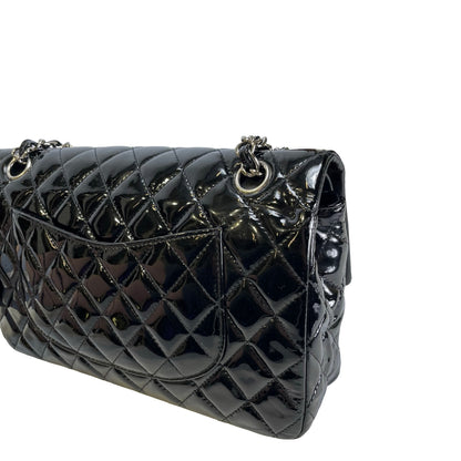 Used CHANEL Pantent CF 25 Cross body bag Black PHW