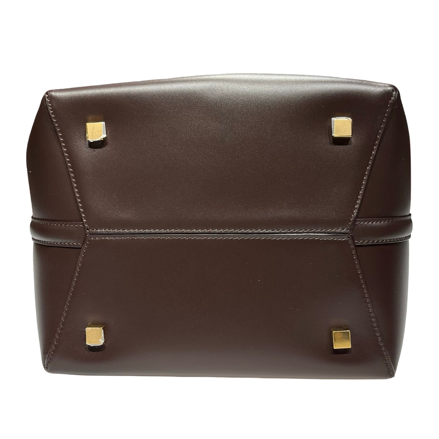 New SAINT LAURENT Vanity Bucket Bucket Bag Brown GHW