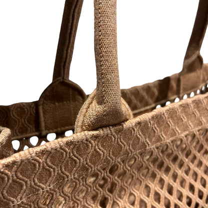Used DIOR Mesh Embroidery Book Tote Tote Bag Pink Beige