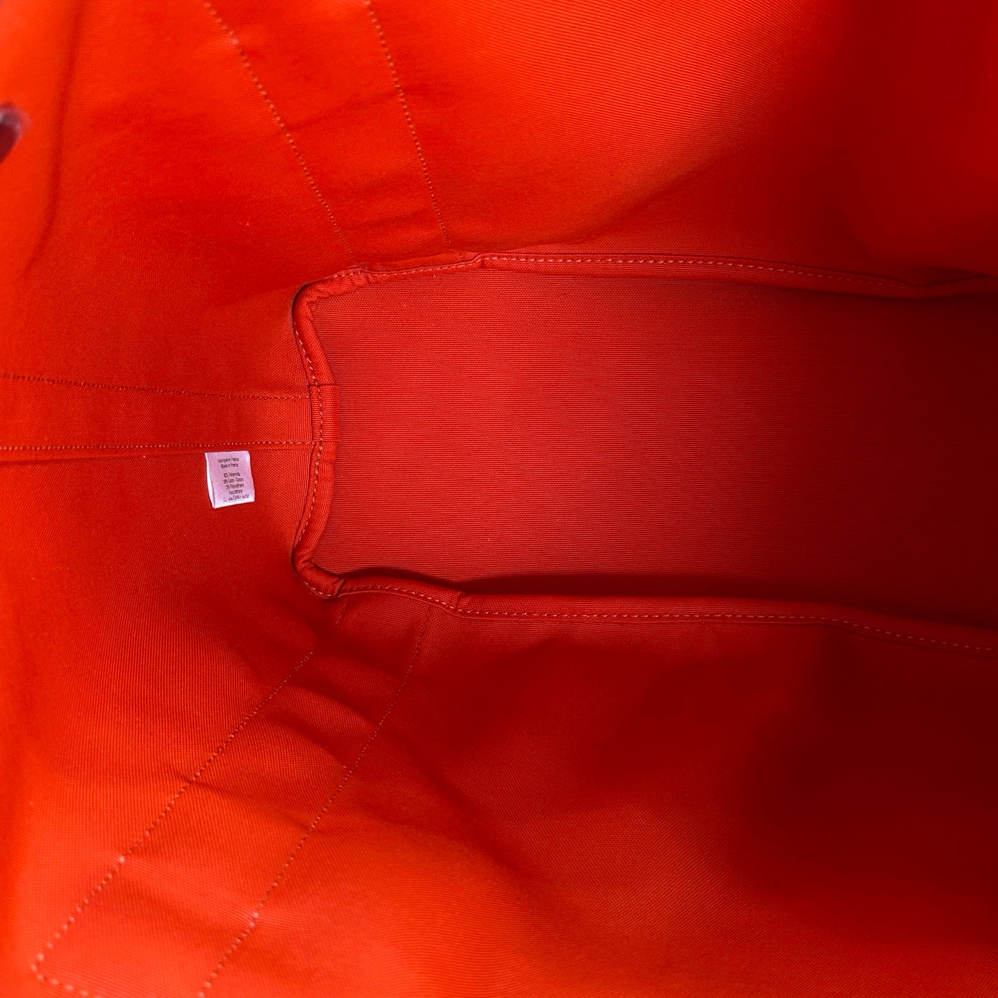 Used HERMES Canvas Grooming Bag Tote Bag Khaki Orange