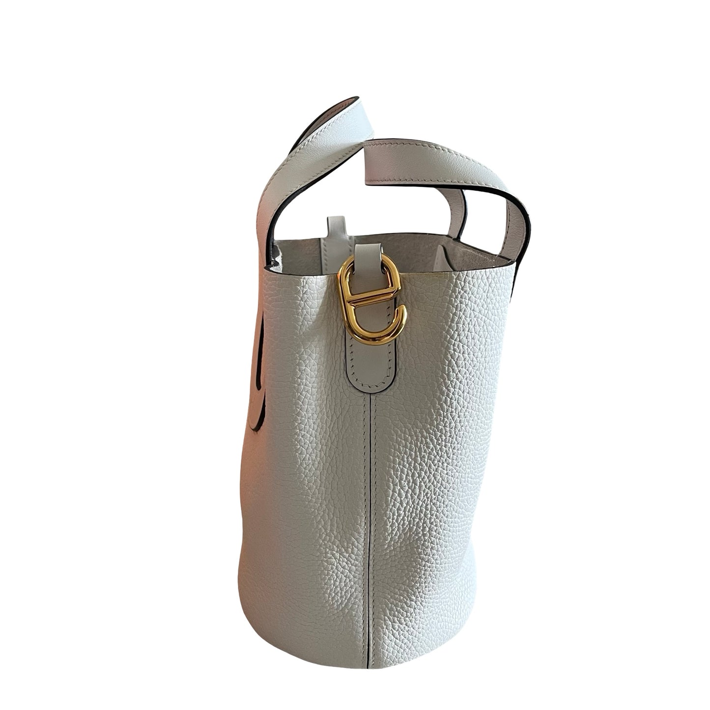 Used HERMES Clemence Swift In The Loop 18 Bucket Bag Nata