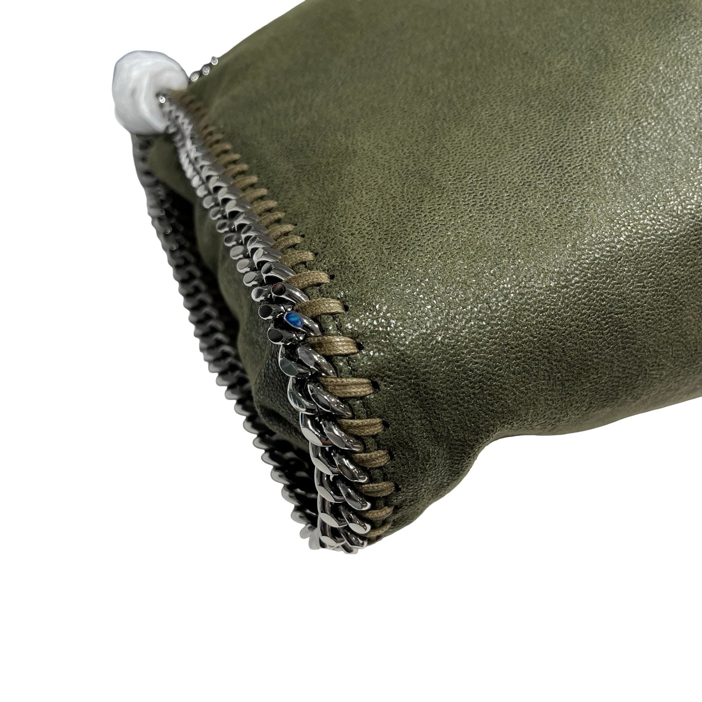 Used STELLA MCCARTNEY Solid Shaggy Deer Falabella Tote Bag Green Olive