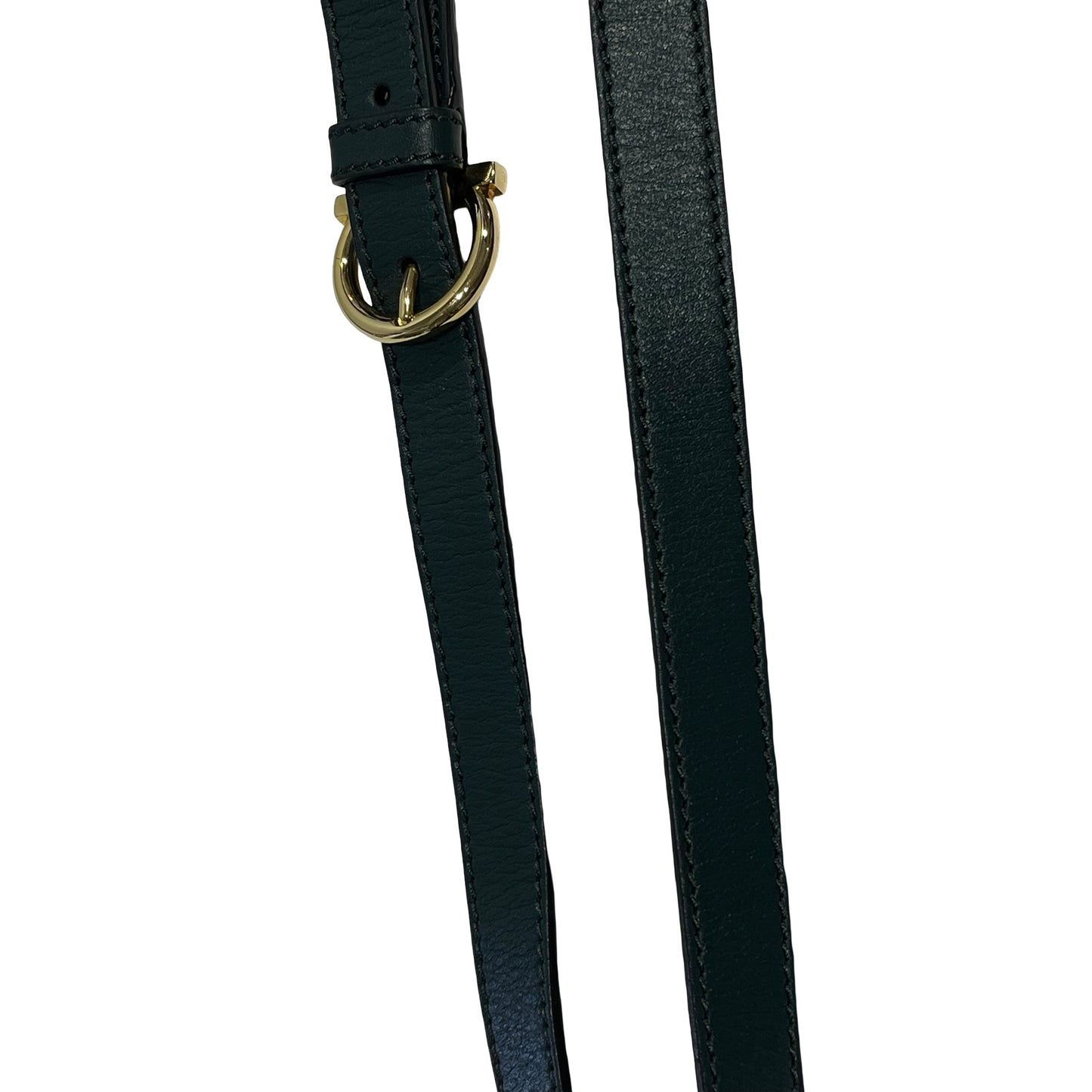 SALVATORE FERRAGAMO Leather Sofia Handbag Dark Green