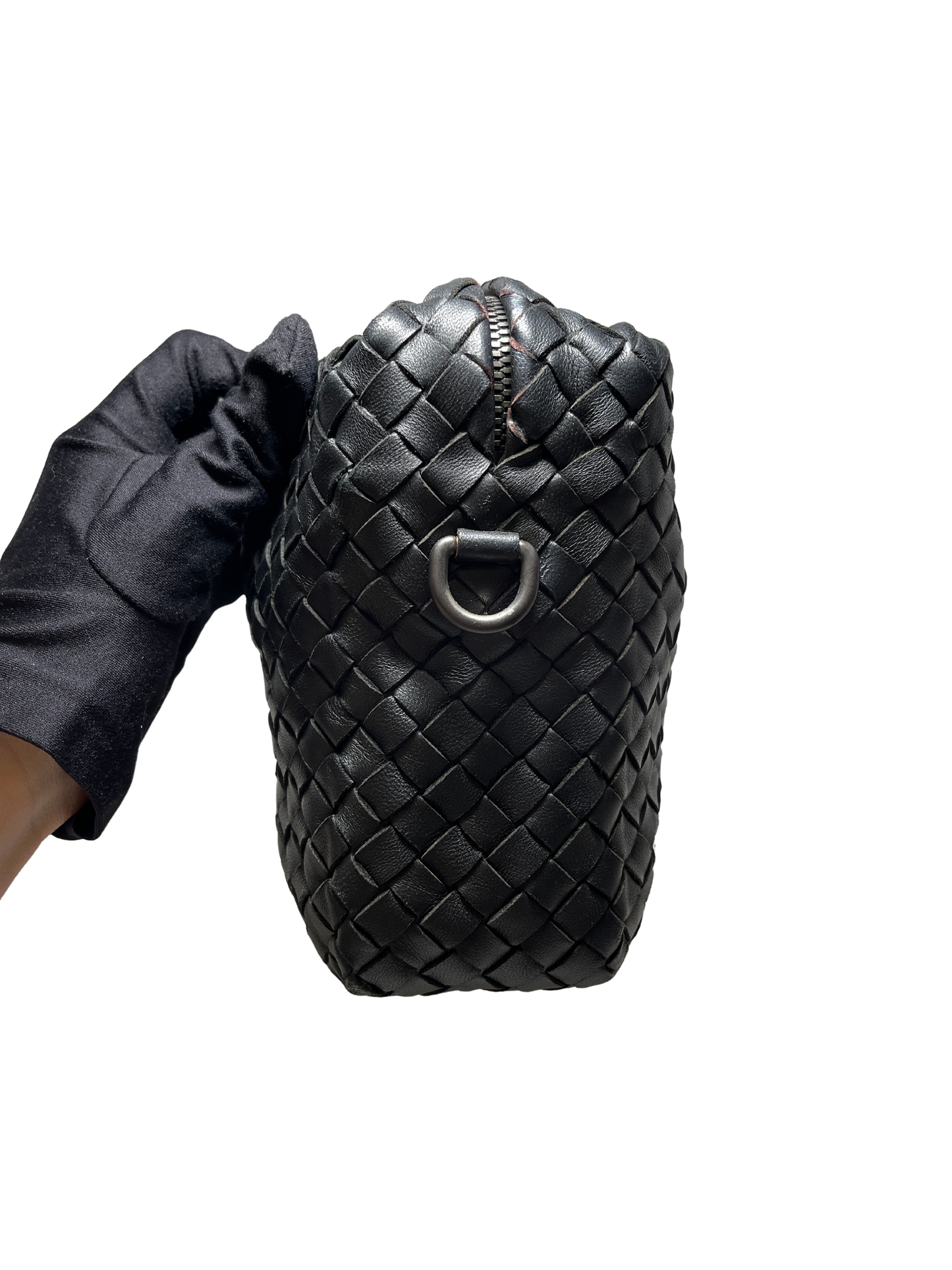 USED A Bottega Veneta Calfskin Leather Cross Body Bag Crossbody Bag Black
