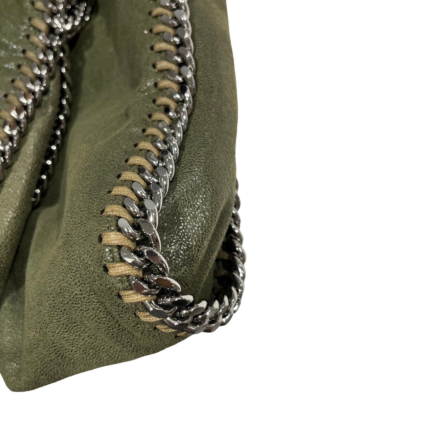 Used STELLA MCCARTNEY Solid Shaggy Deer Falabella Tote Bag Green Olive