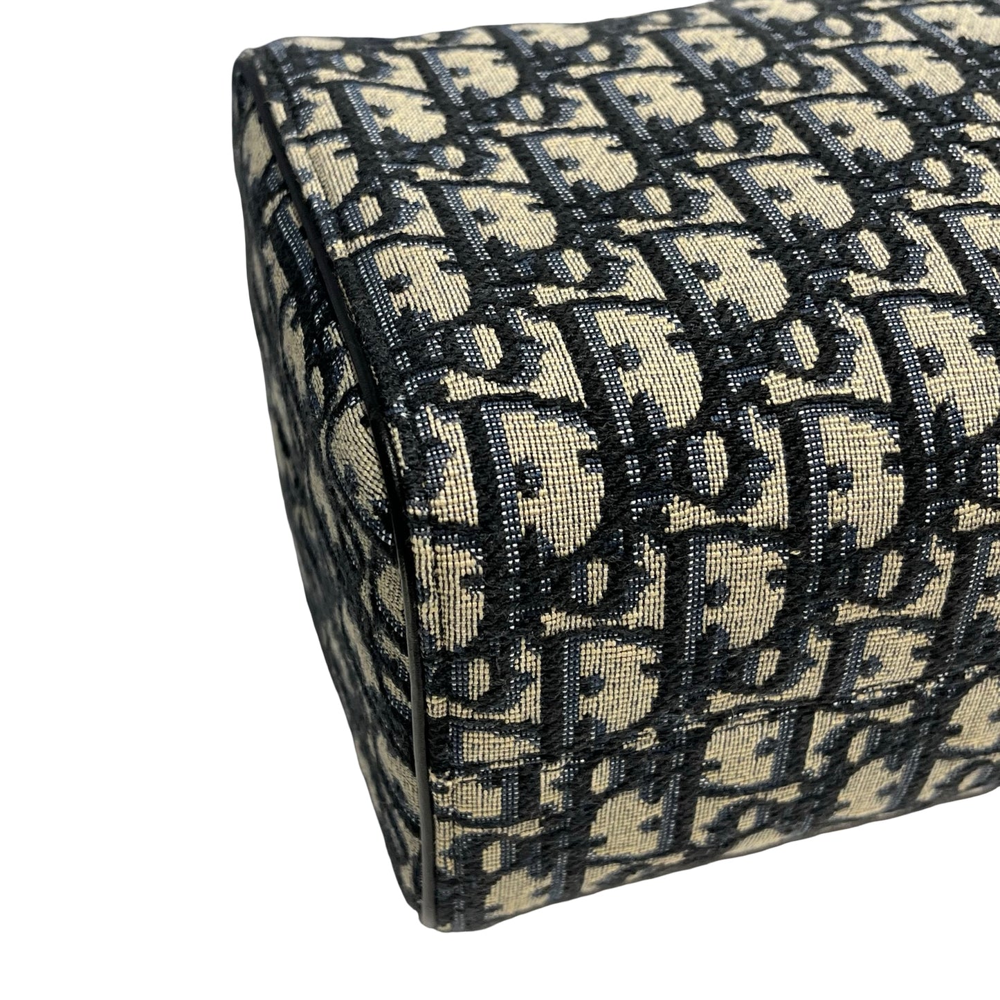 Brand New DIOR Oblique Jacquard Lingot 22 Pouch Navy Beige
