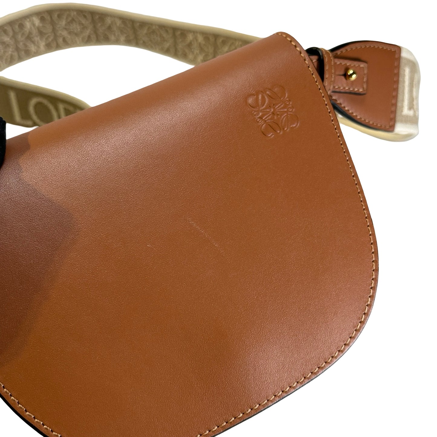Used LOEWE Calfskin Mini gate Bag Cross body bag Brown GHW