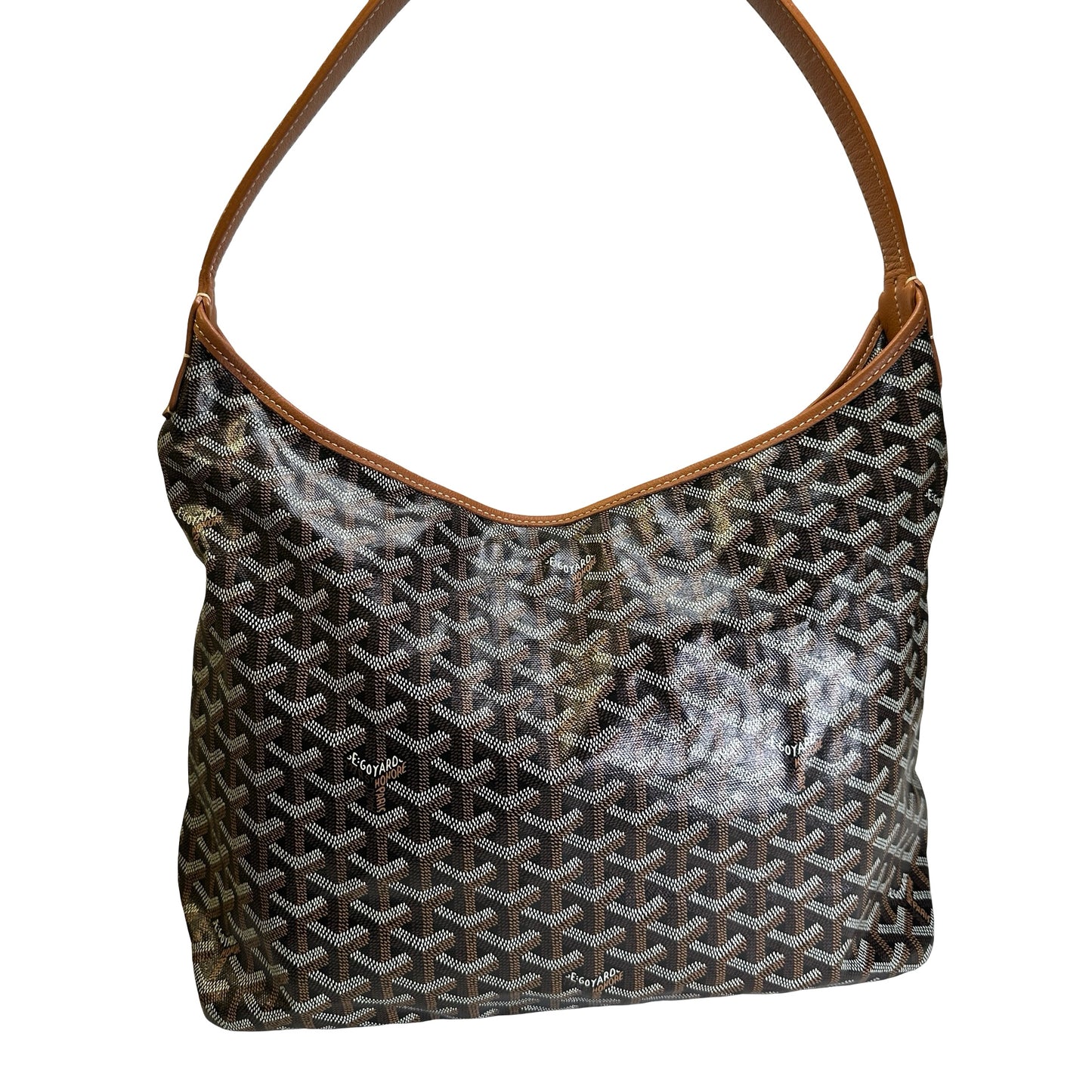 Used GOYARD Goyardine Bohème Hobo Hobo Bag Black Brown PHW