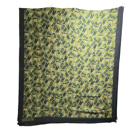 Used MOSCHINO Teddy Letter Scarf Scarf Black Green