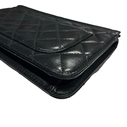 Used Chanel Classic Flap Chain Shoulder Bag Black GHW