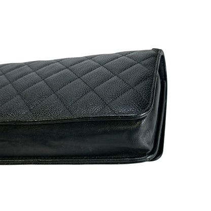 Used CHANEL Quilted Caviar Wallet On Chain Wallet on chain Black Gold