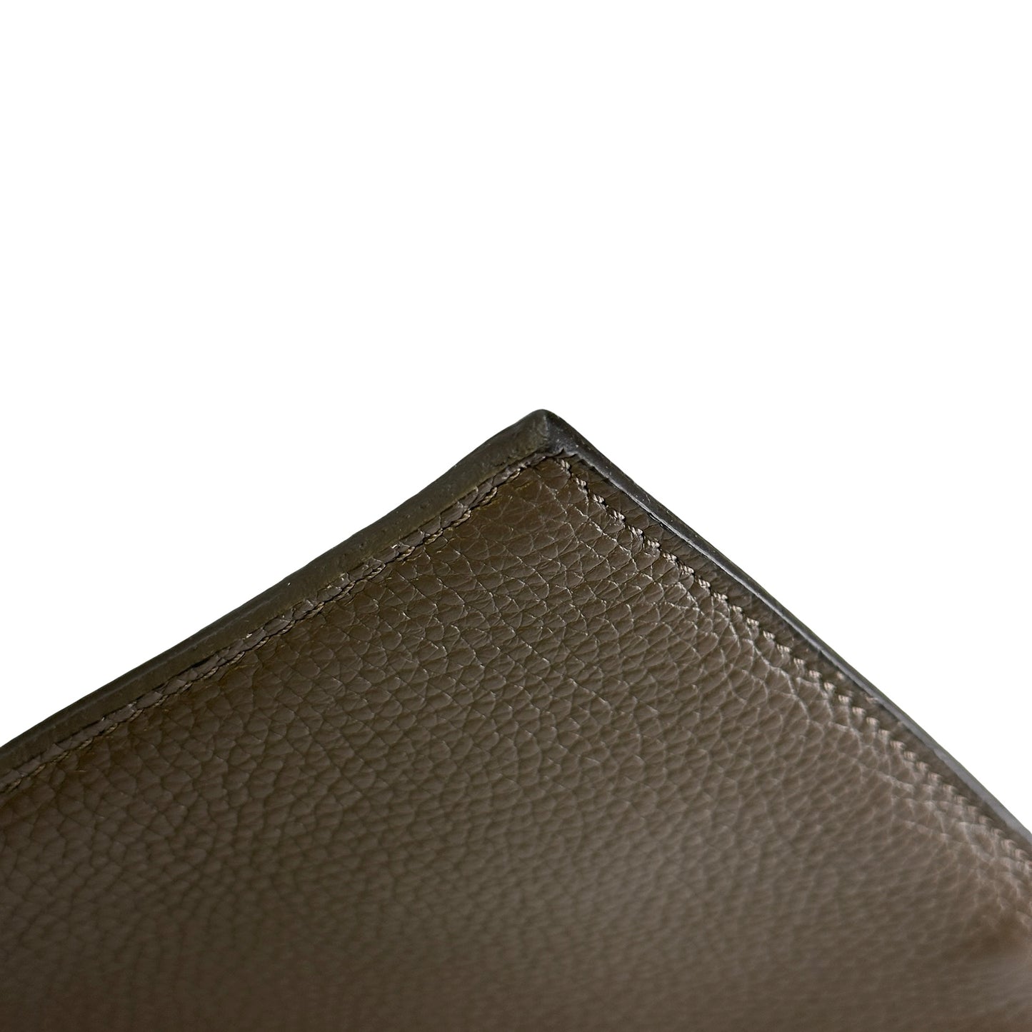 Used LONGCHAMP Pebbled Leather Le Foulonné Pouch Taupe PHW